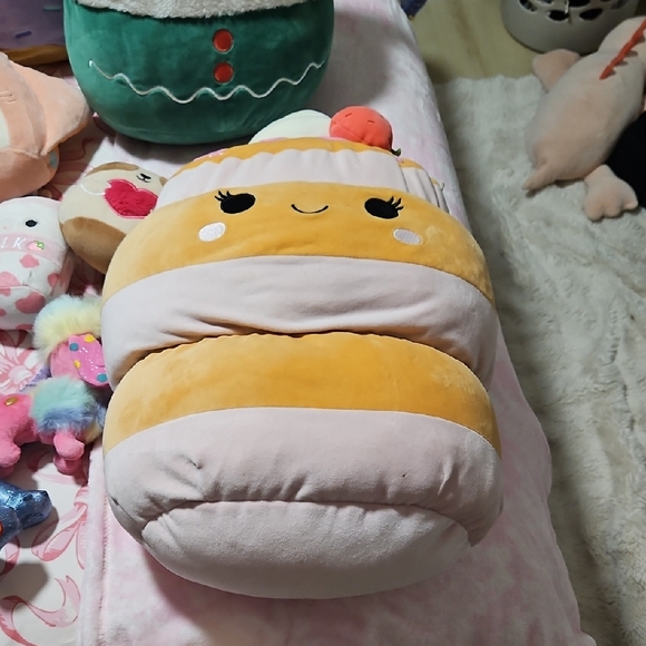 Squishmallows Peach and Cream Striped Pillow - Picture 1 of 16